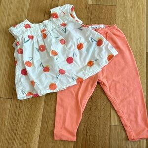 Bonpoint cherry print top and pants set